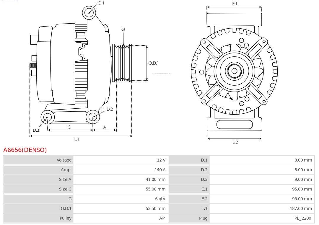 Gerador As-pl A6656DENSO