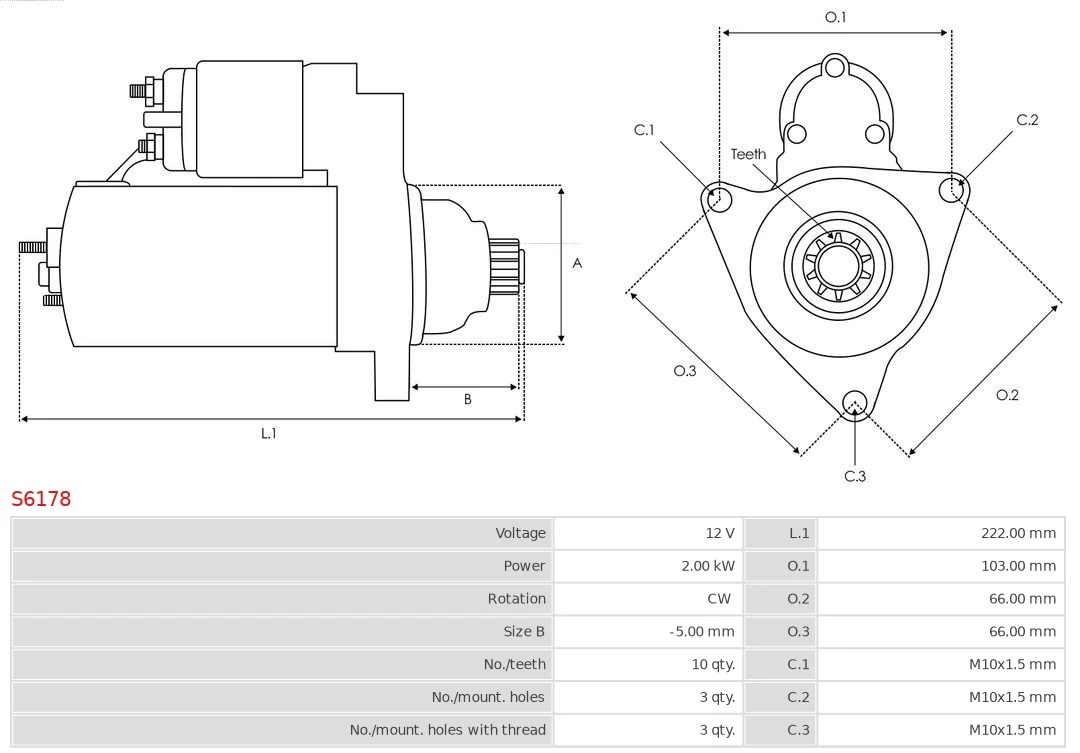 Motor de arranco S6178 As-pl