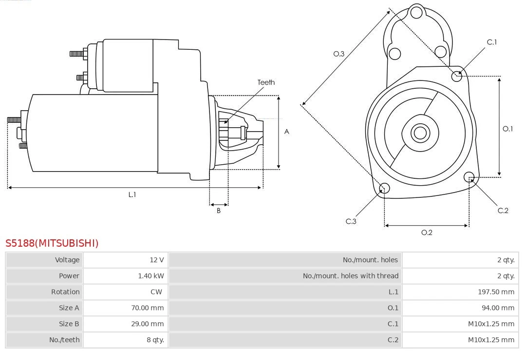Motor de arranco S5188MITSUBISHI As-pl