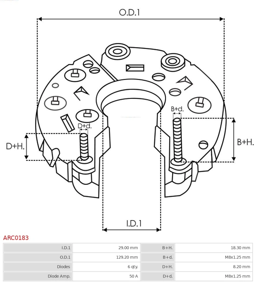  Eixo de diodos do gerador Renault Clio III hatchback (BR01, CR01) (2005 - 2014) III