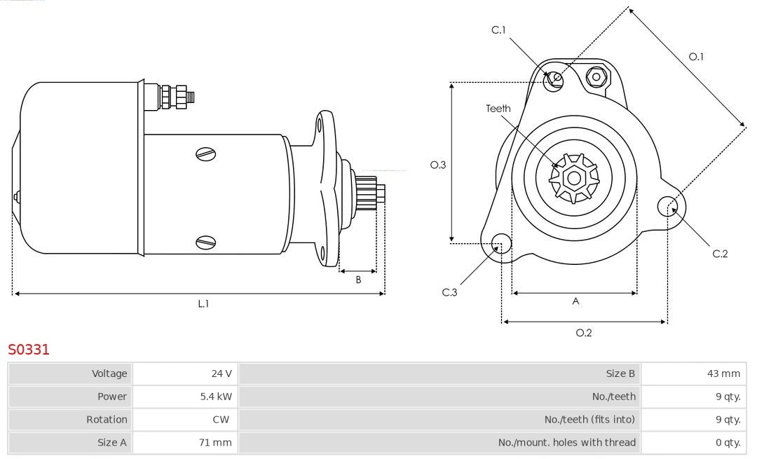 Motor de arranco S0331 As-pl