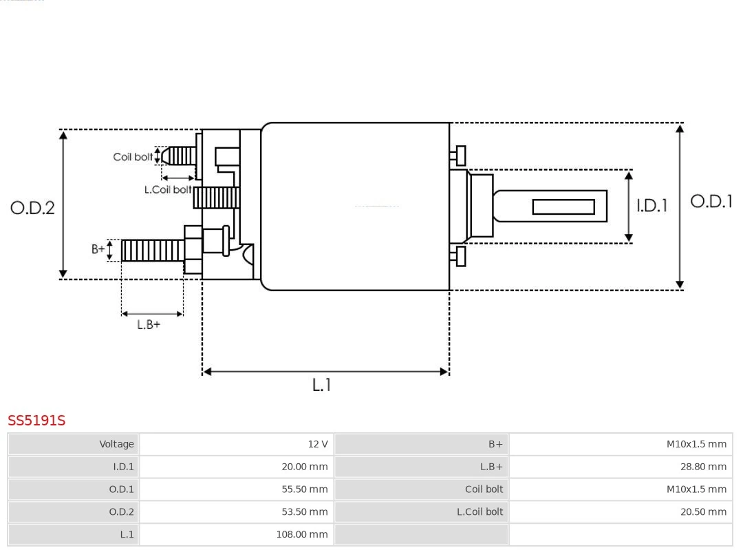 Compre SS5191S As-pl Relê retrator do motor de arranco