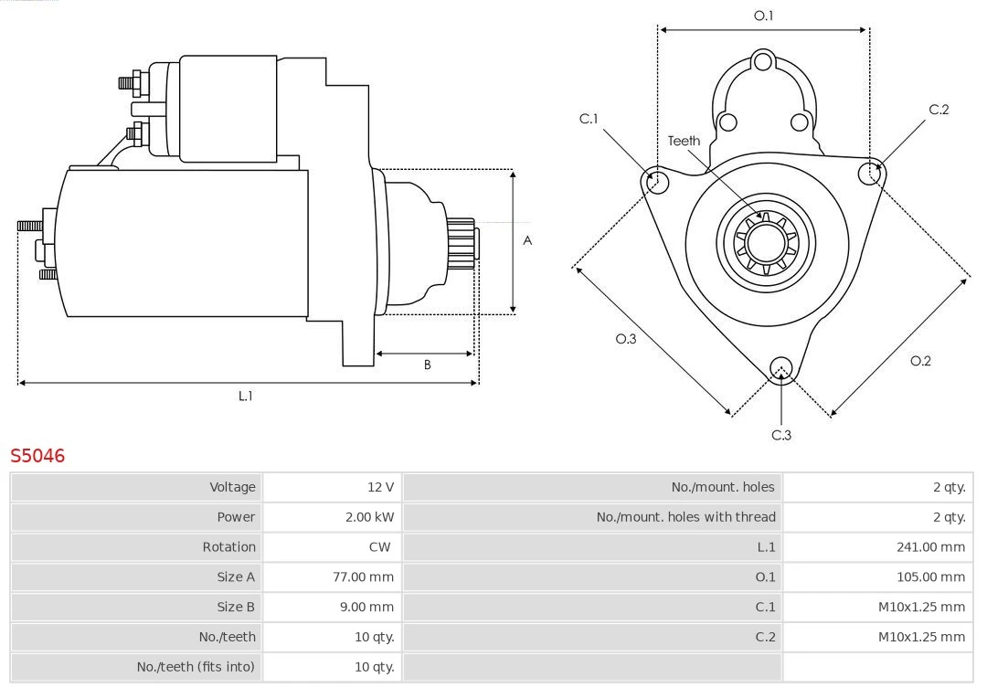 Motor de arranco S5046 As-pl