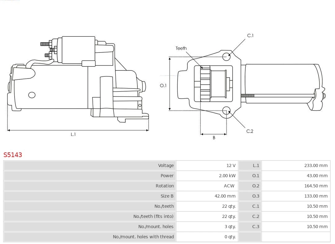 Motor de arranco S5143 As-pl