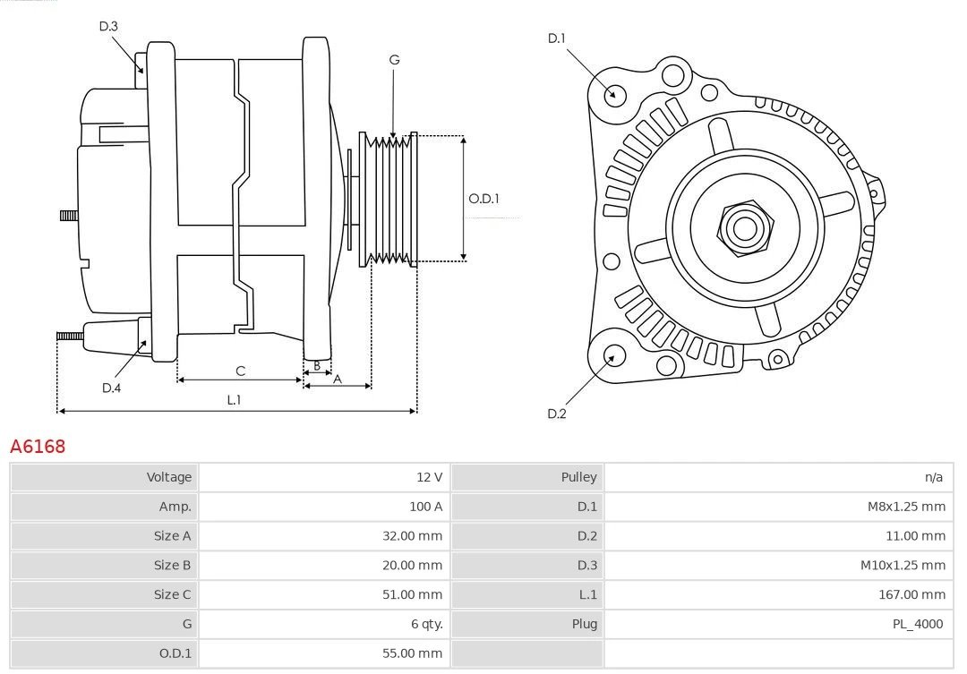 Gerador As-pl A6168