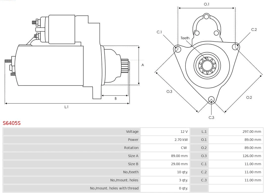 Motor de arranco S6405S As-pl