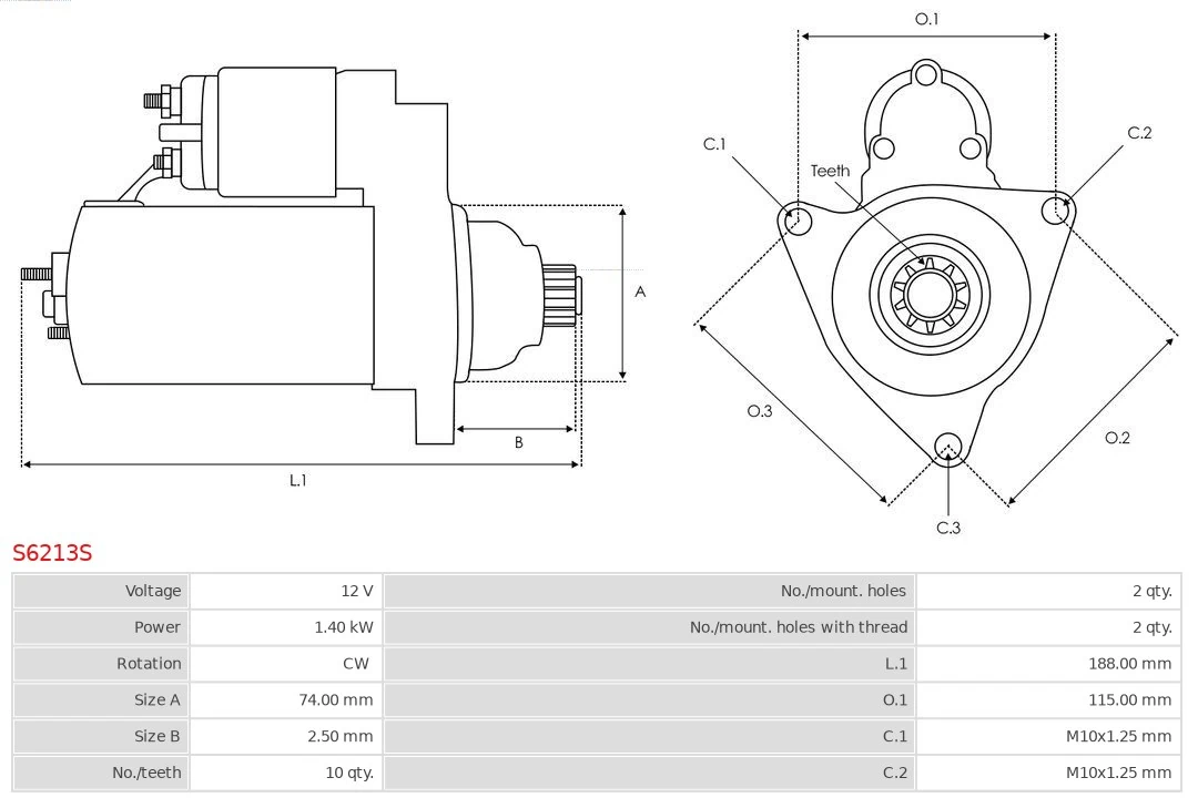 Motor de arranco S6213S As-pl
