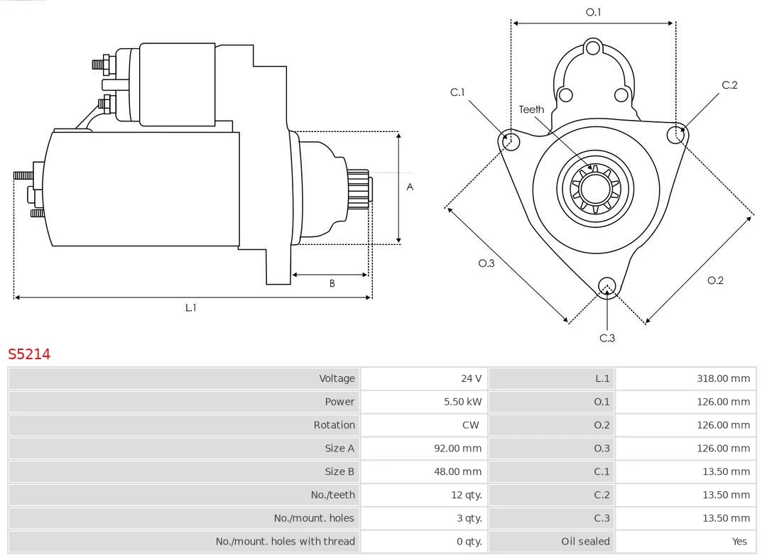 Motor de arranco S5214 As-pl