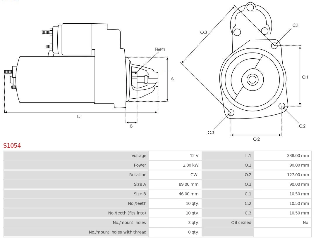 Motor de arranco S1054 As-pl
