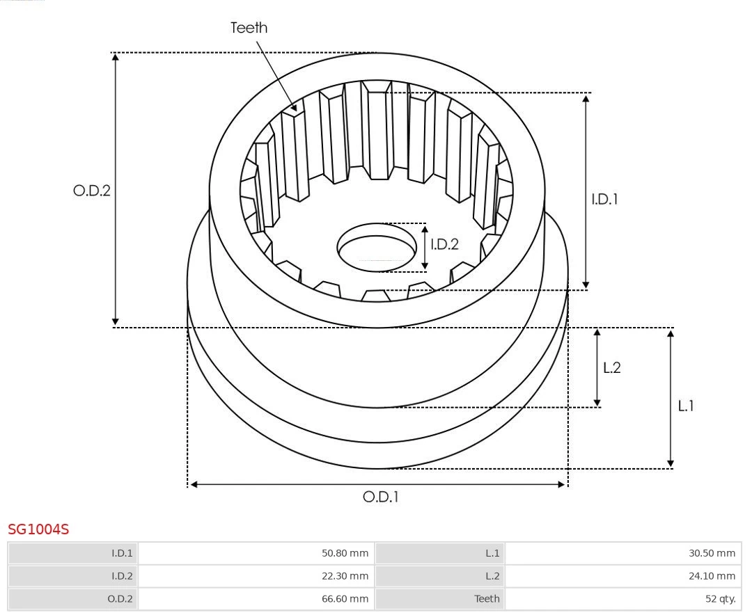 SG1004S As-pl Roda dentada planetária de redutor do motor de arranco