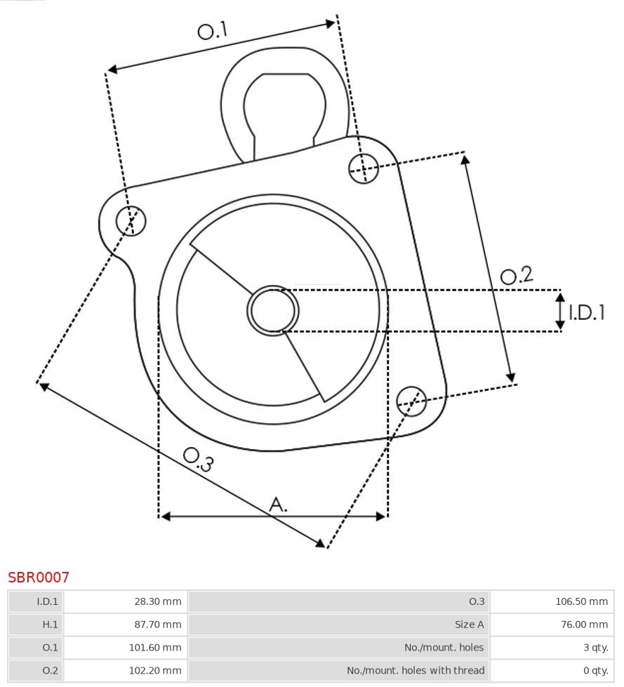 Tampa dianteira do motor de arranco As-pl SBR0007 preço, a partir de 24,44 USD