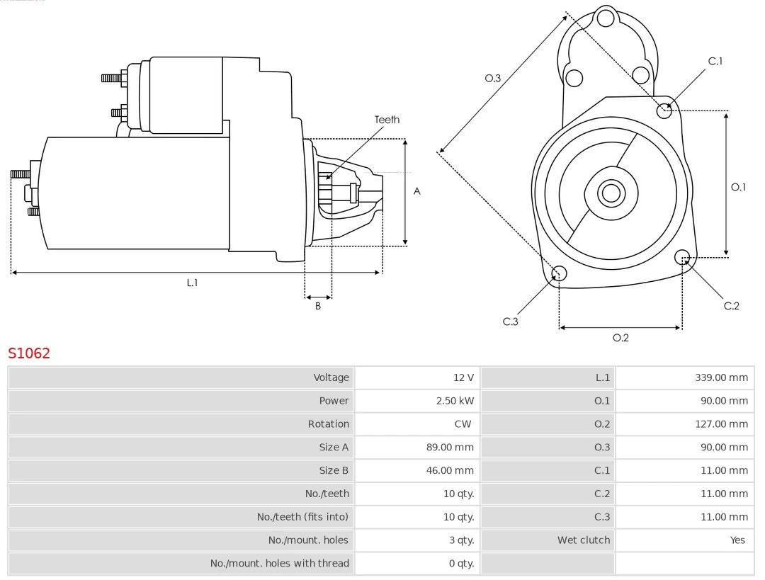 Motor de arranco S1062 As-pl