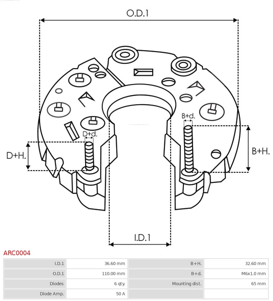 Eixo de diodos do gerador As-pl ARC0004 preço, a partir de 24,60 USD