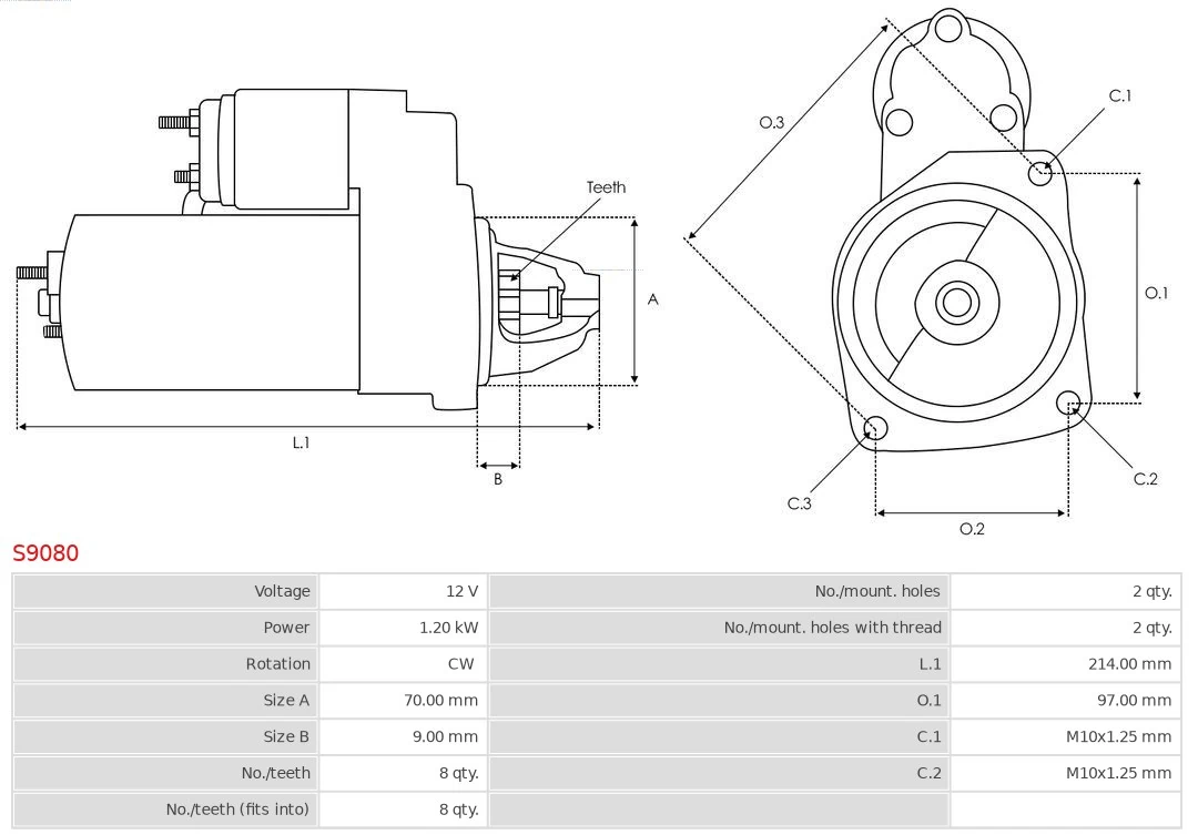 Motor de arranco S9080 As-pl