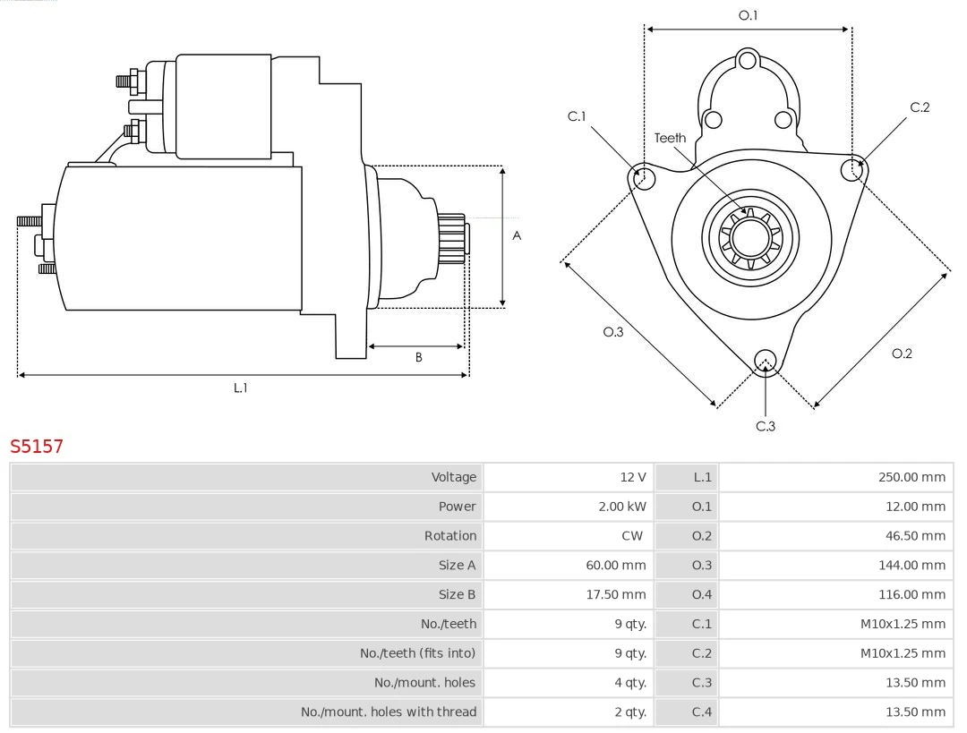 Motor de arranco S5157 As-pl