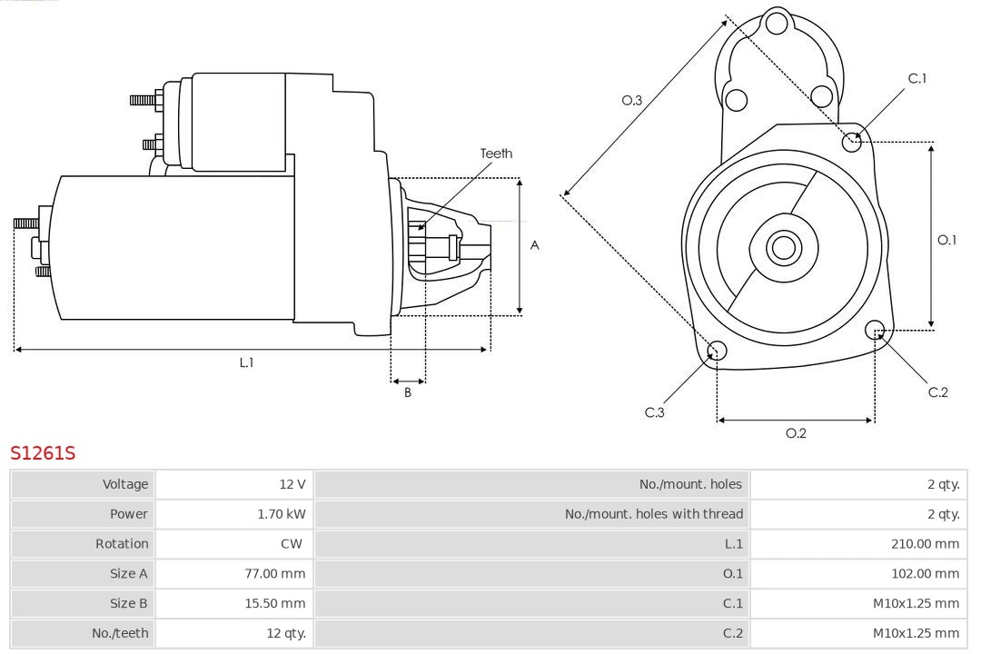 Motor de arranco S1261S As-pl