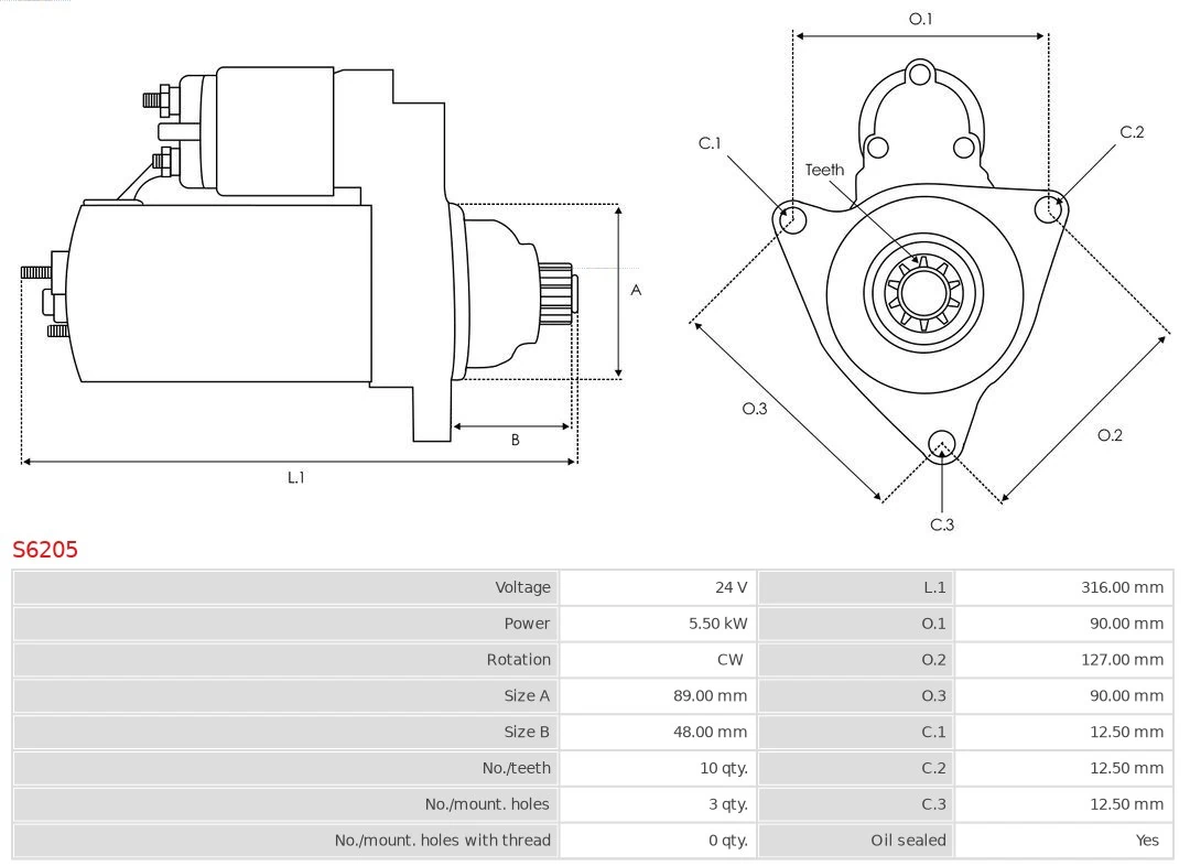 Motor de arranco S6205 As-pl