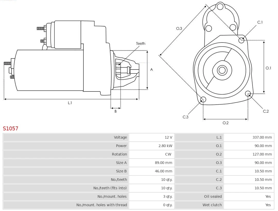 Motor de arranco S1057 As-pl