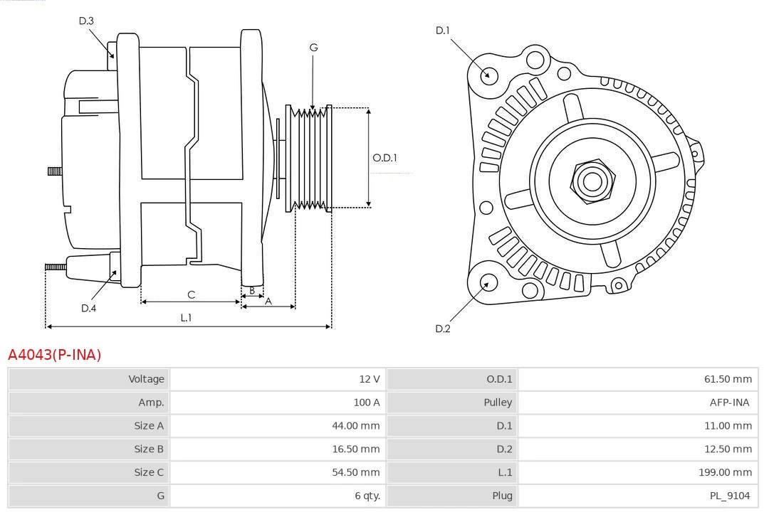 Gerador As-pl A4043PINA