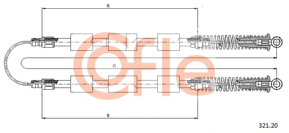 Compre 207019 Beca Cables Cabo traseiro direito/esquerdo do freio de estacionamento