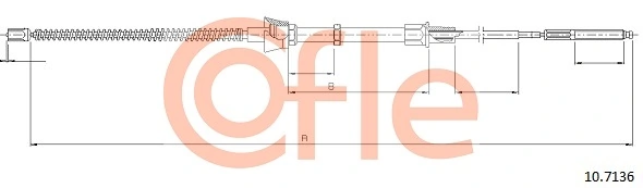 Cabo traseiro direito/esquerdo do freio de estacionamento Beca Cables 707010