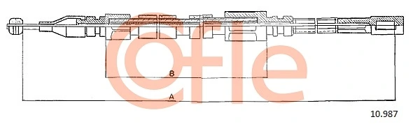 Cabo traseiro direito/esquerdo do freio de estacionamento Mercedes Bus 207-310  602