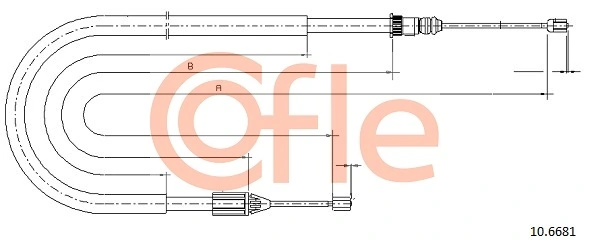 Compre 614014 Beca Cables Cabo traseiro direito/esquerdo do freio de estacionamento