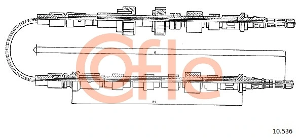  Cabo traseiro direito/esquerdo do freio de estacionamento Ford Orion II sedan (AFF) (1985 - 1990) II