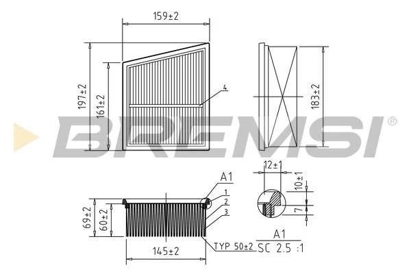 Filtro de ar 30E8500 UFI
