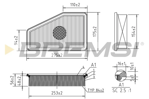 Filtro de ar K68245310AA Fiat/Alfa/Lancia