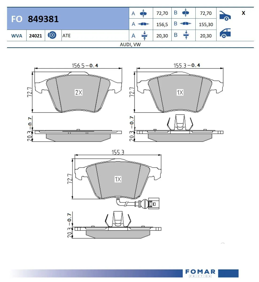 PF0610 Magneti Marelli Sapatas do freio dianteiras de disco