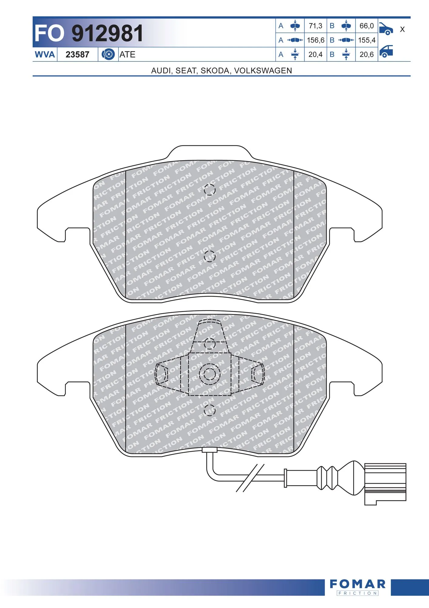 Sapatas do freio dianteiras de disco Volkswagen Touran I 1T1, 1T2