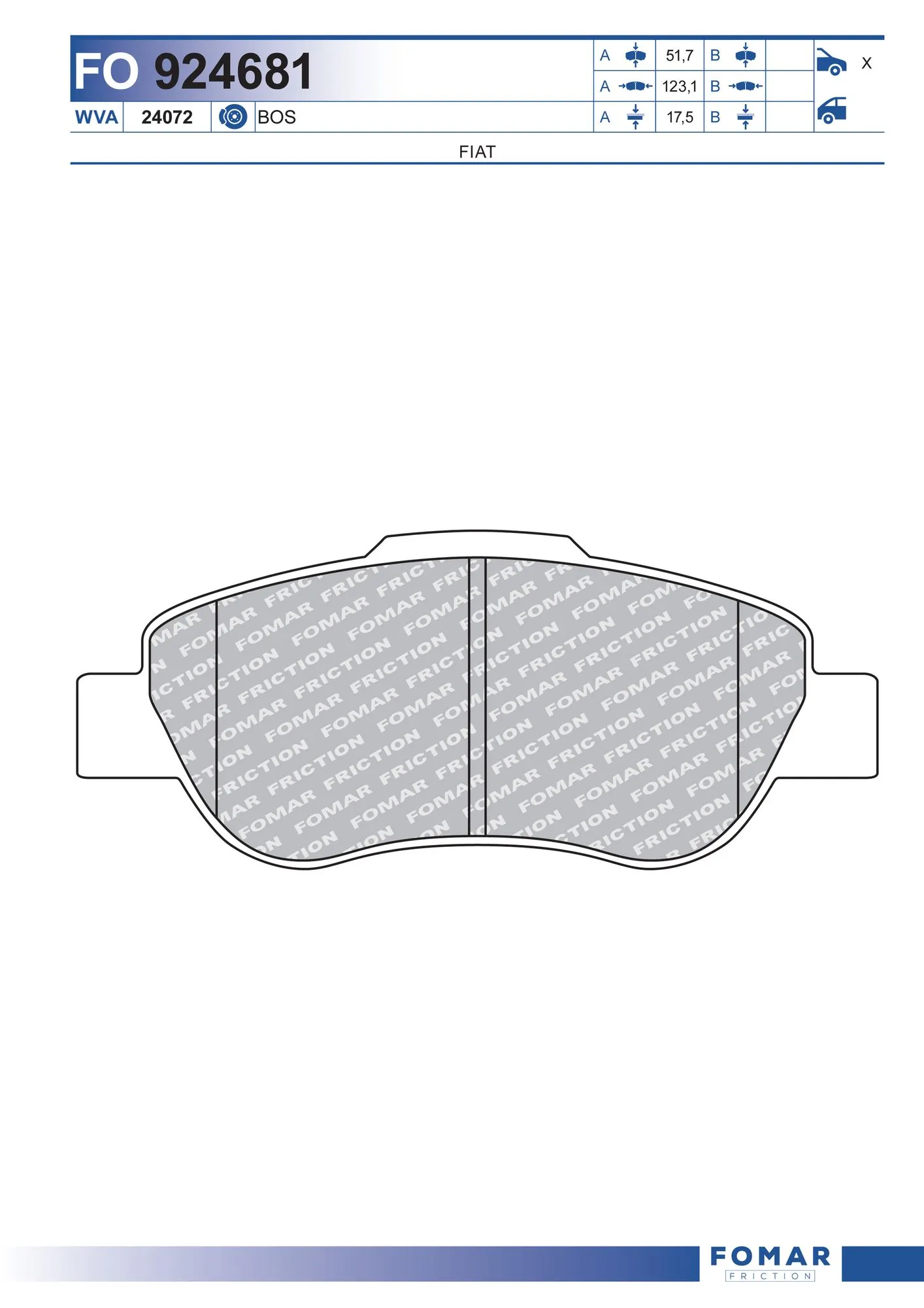 Compre Sapatas do freio dianteiras de disco Fiat Panda 2