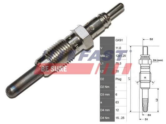 Vela de incandescência para Alfa Romeo 33  905