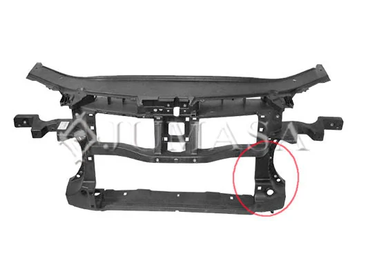 Suporte do radiador montado (painel de montagem de fixação das luzes) AND 3L805017