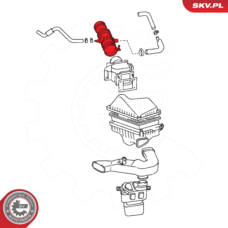 Cano derivado de ar do medidor de consumo do ar Toyota Camry III V10