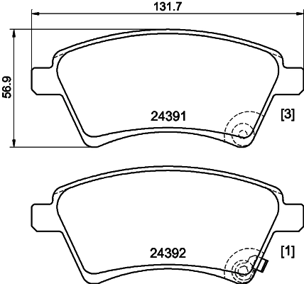 Sapatas do freio dianteiras de disco para Suzuki SX4  GY