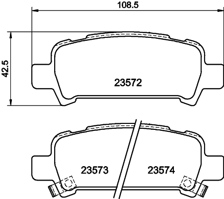  Sapatas do freio traseiras de disco Subaru Forester II SUV (S11, SG) (2002 - 2007) II