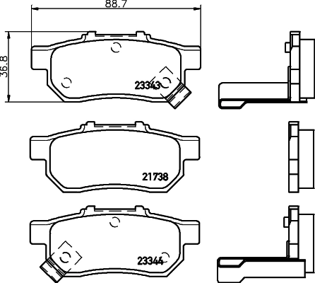  Sapatas do freio traseiras de disco Honda Civic V coupé (EJ) (1993 - 1996) V