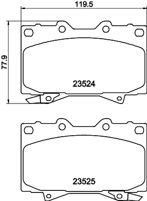 Sapatas do freio dianteiras de disco Toyota Land Cruiser 100 J10