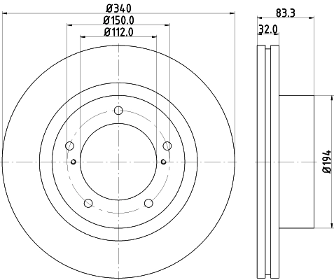  Disco do freio dianteiro Toyota Land Cruiser SUV (J200) (2007 - 2021) 