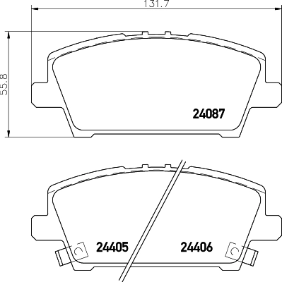 Sapatas do freio dianteiras de disco Honda Civic VIII FK, FN