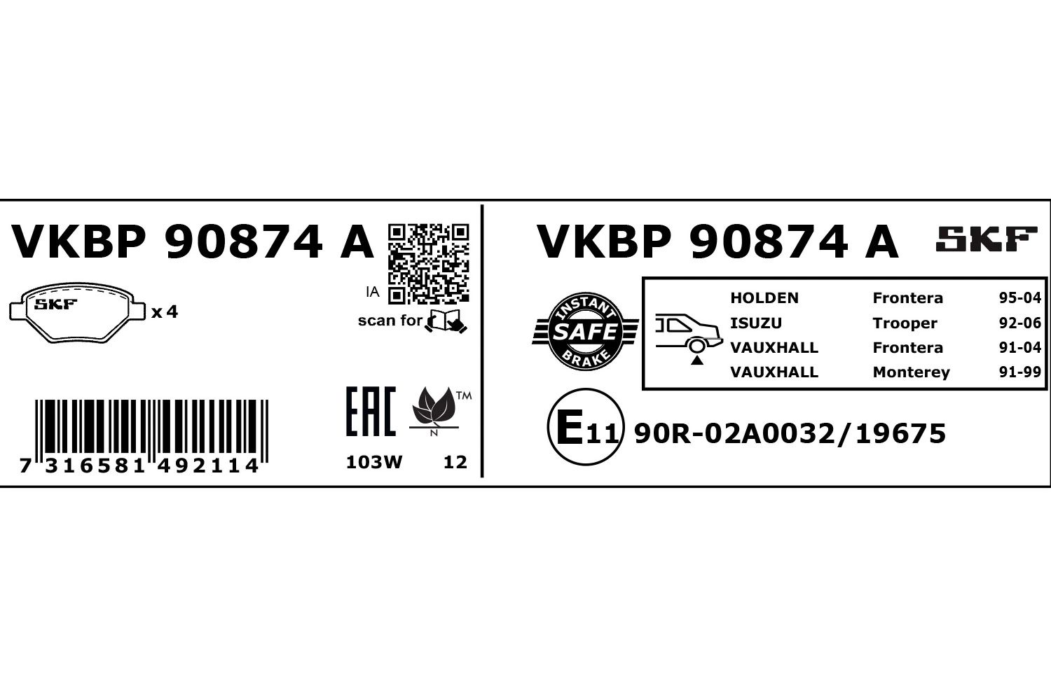 VKBP90874A SKF