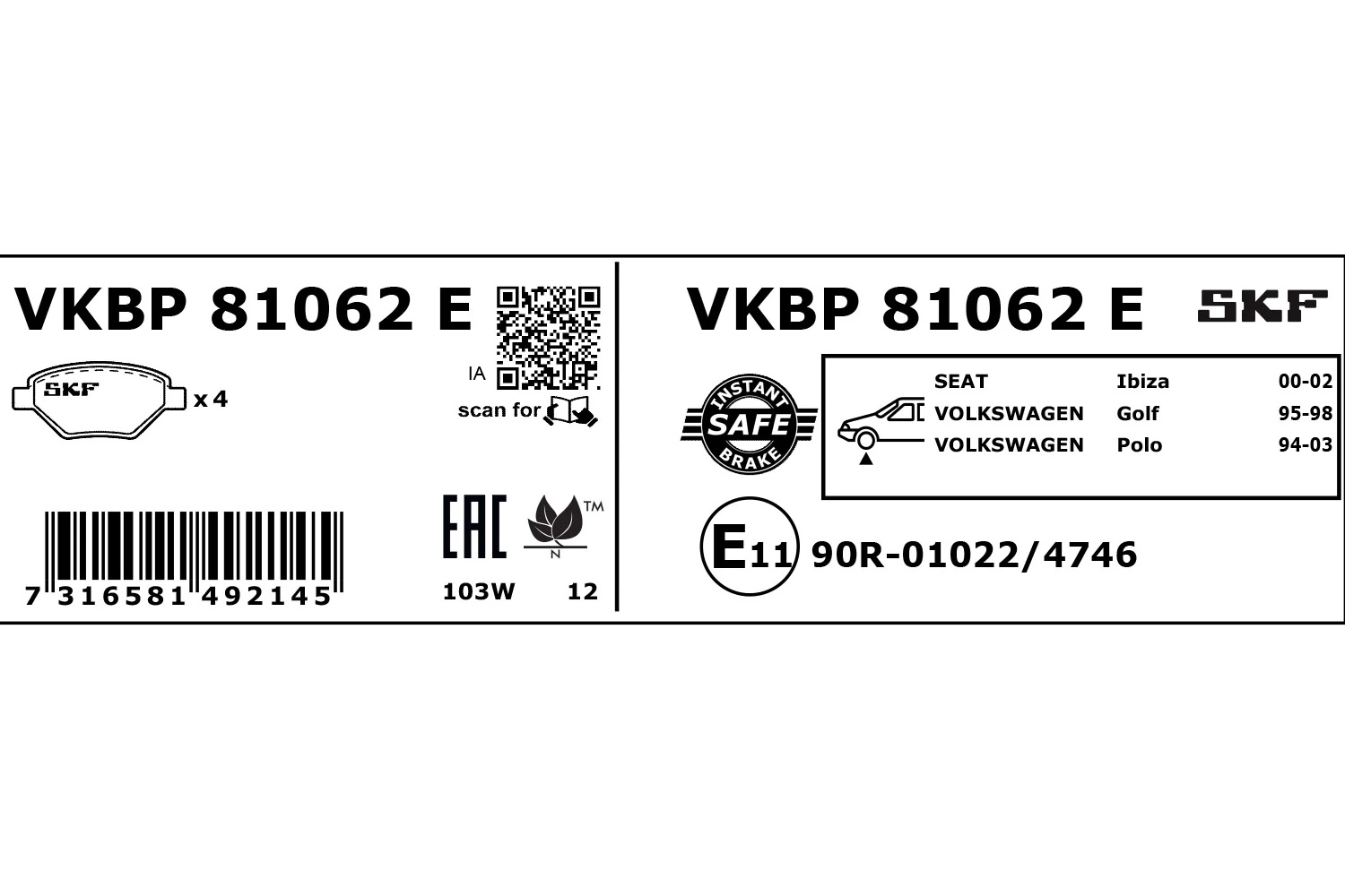 VKBP81062E SKF