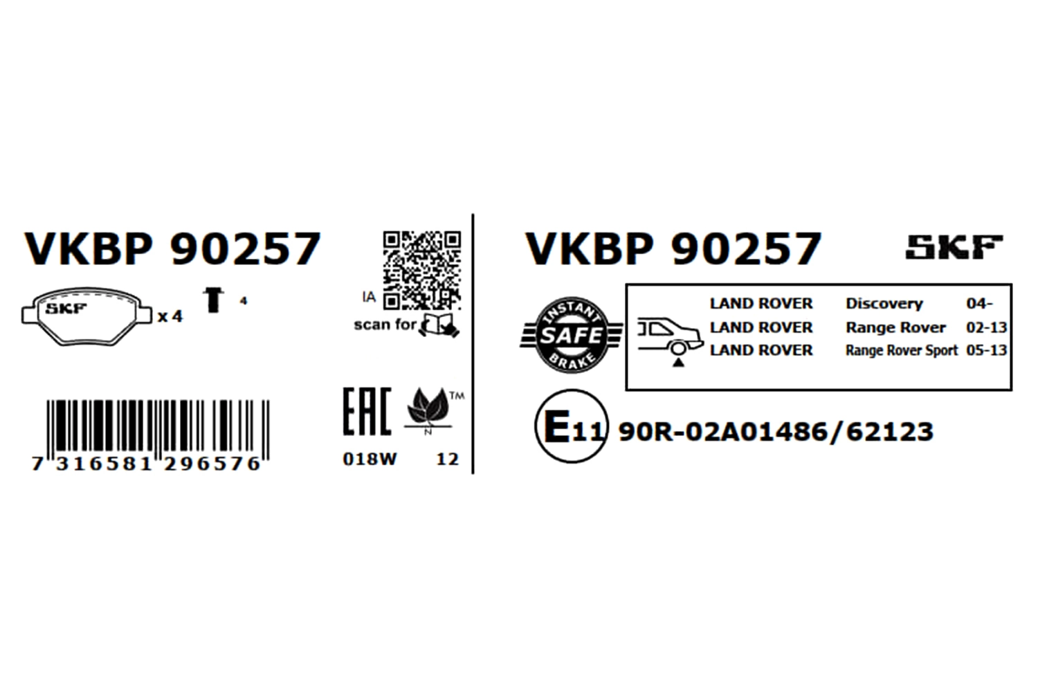 Sapatas do freio traseiras de disco para Land Rover Discovery LR3