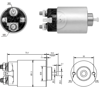 Relê retrator do motor de arranco para Mitsubishi Pajero IV SHORT V80