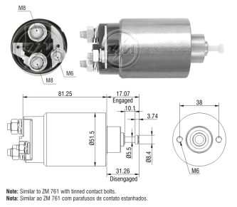 Relê retrator do motor de arranco Ford Focus III CB8