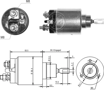 Relê retrator do motor de arranco para Volkswagen Crafter 30-35 2E, 2EE, 2EK