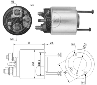 Relê retrator do motor de arranco para Mercedes B  W245