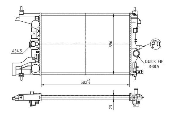 Radiador de esfriamento de motor Chevrolet Orlando  J309